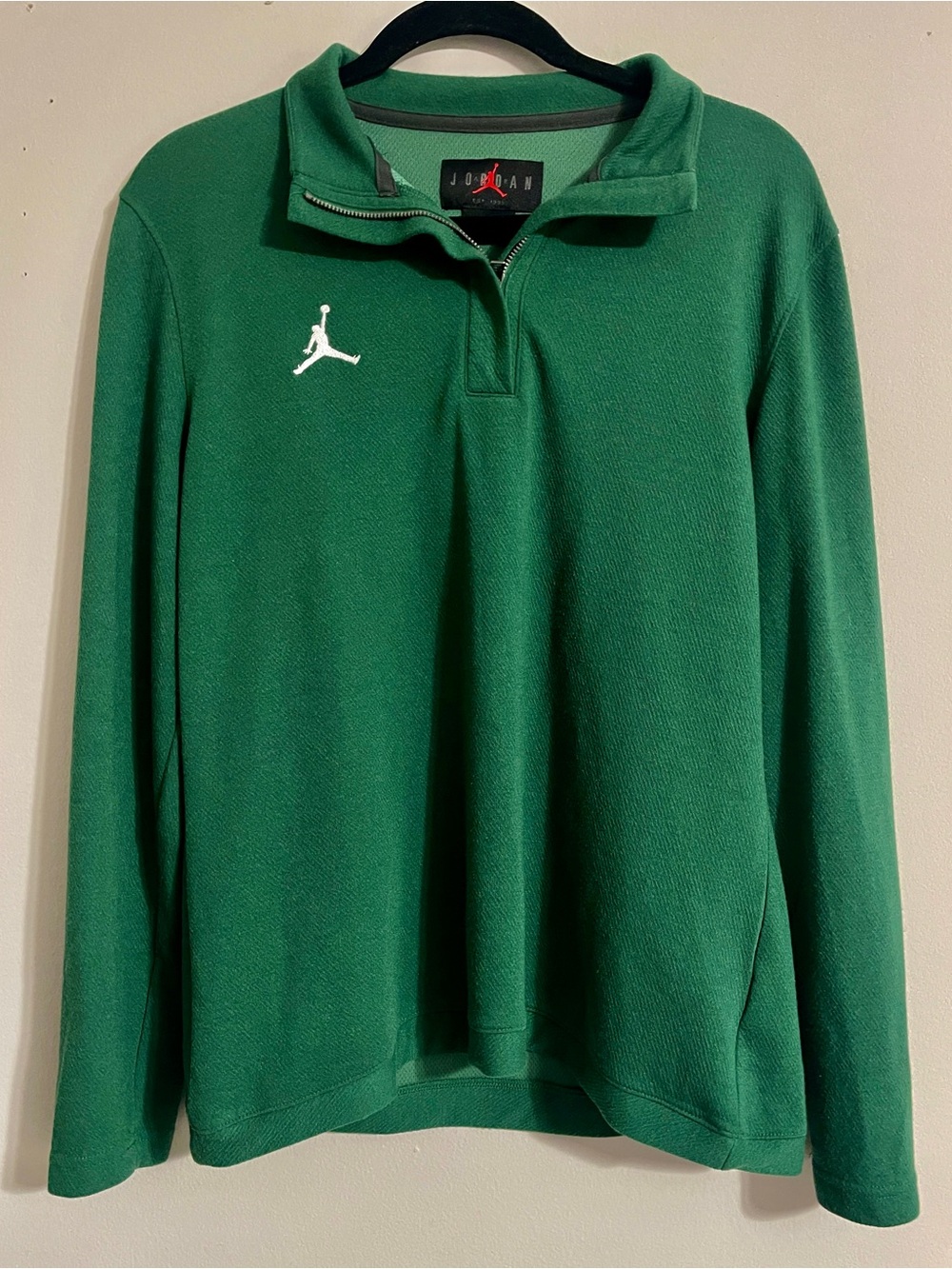 Nike Jordan Dri-fit Jumpman  1/4 Zip Long Sleeve Green Top DQ7917 Women’s Sz L